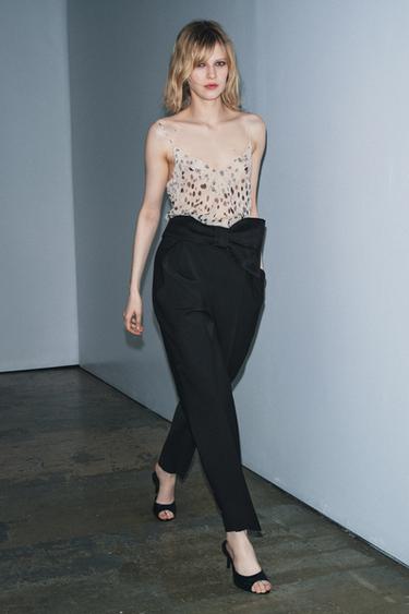 PANTALON AVEC CEINTURE À NŒUD ZW COLLECTION LIMITED EDITION - Noir de Zara - Image 3