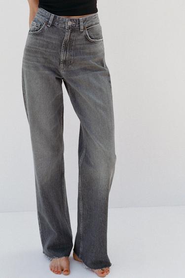 Zara KÕRGE VÄRVLIGA TEKSAD TRF WIDE LEG - Hall