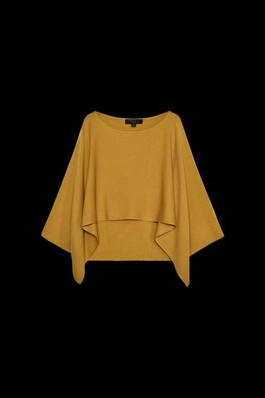 Zara LAYERED KNIT TOP - Olive green - Image 0