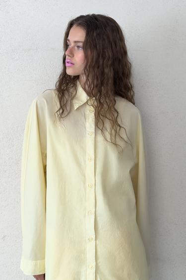 POPLIN OVERSIZE SHIRT - Light yellow by Zara