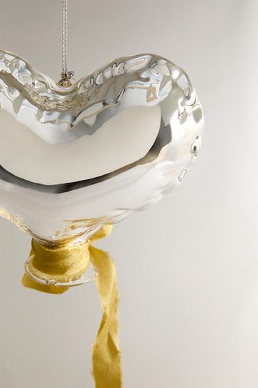 HEART BALLOON CHRISTMAS TREE DECORATION - Silver by Zara - Image 2