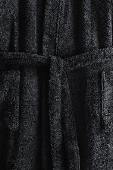 HIGH QUALITY COTTON BATHROBE (420 GXM²) - Black by Zara