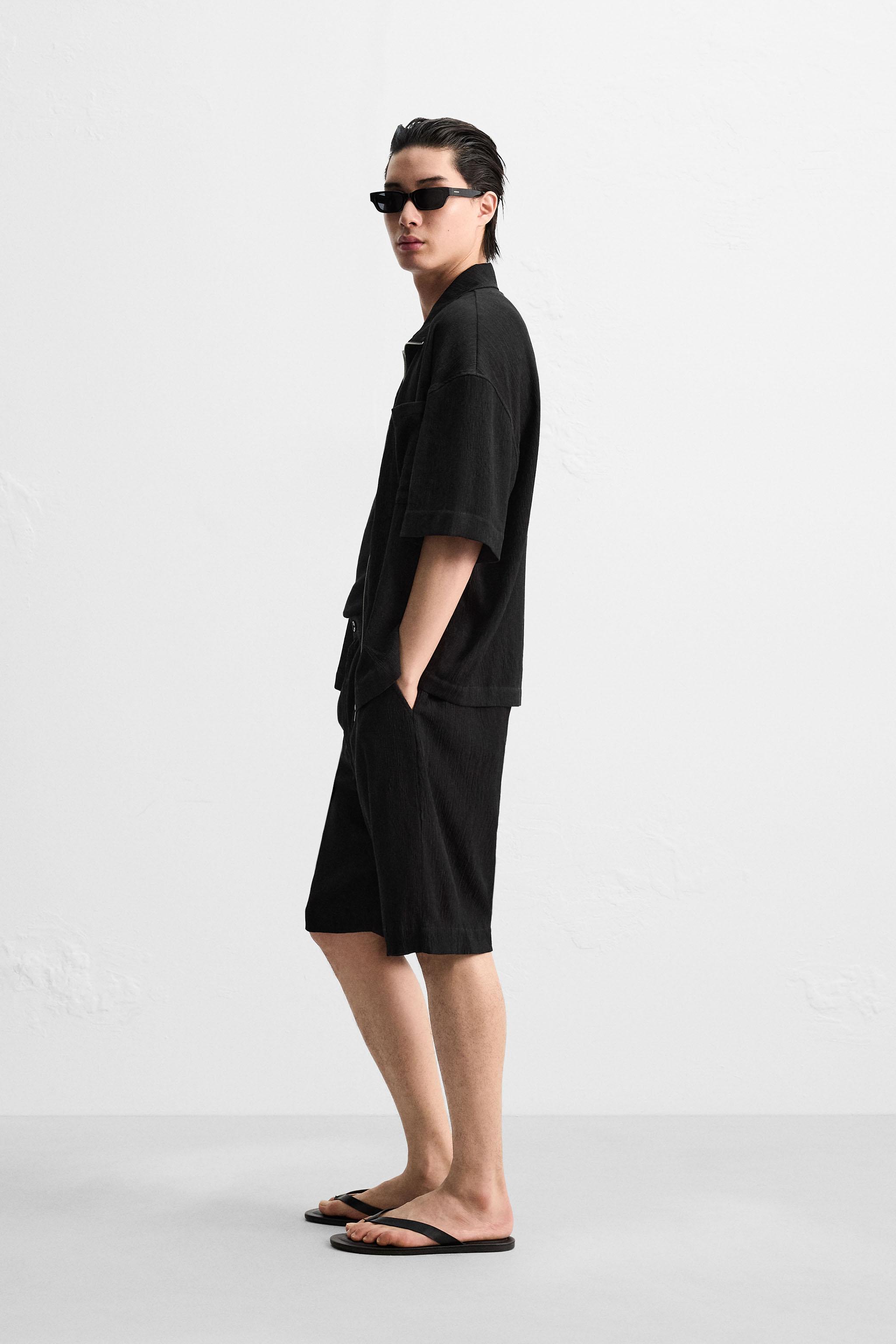 国内発送★ZARA★フルイドリラックスフィットシャツ フルイドリラックスフィットシャツ - ブラック | ZARA Japan / 日本