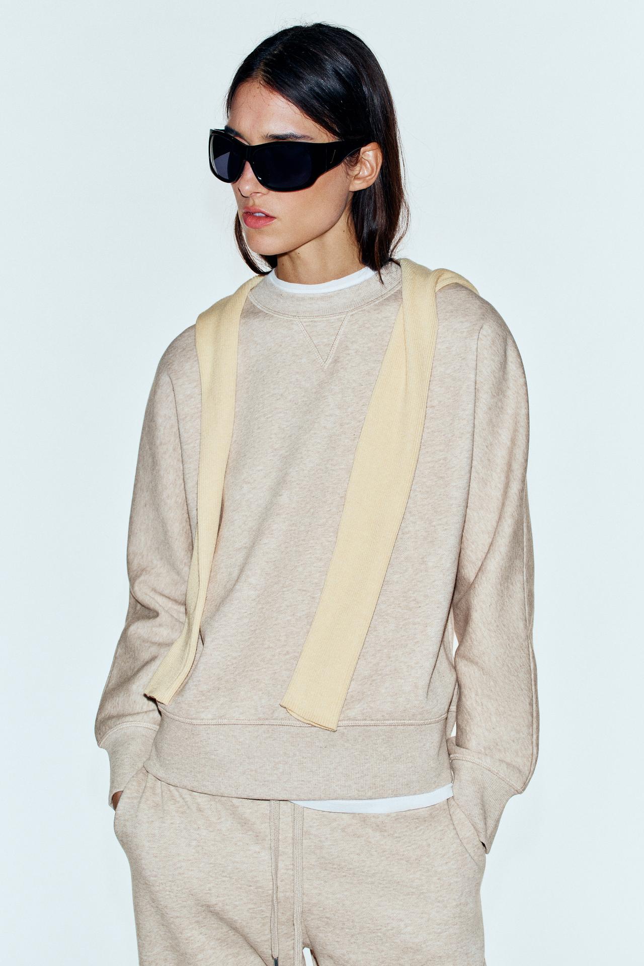 BASIC FLEECE JOGGERS — Beige marl