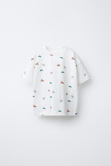 CAMISETA ESTAMPADA DE ANIMAIS - Branco da Zara - Imagem 0