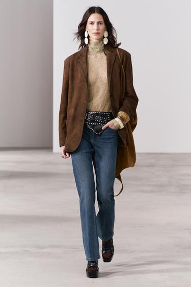 ЗАМШЕВЫЙ БЛЕЙЗЕР В МУЖСКОМ СТИЛЕ — ZW COLLECTION — КОРИЧНЕВЫЙ от Zara — изображение 0
