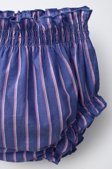 ENSEMBLE BLOUSE ET CULOTTE À RAYURES ET BRODERIES SISSEL EDELBO X ZARA KIDS - Bleu roi de Zara - Image 3