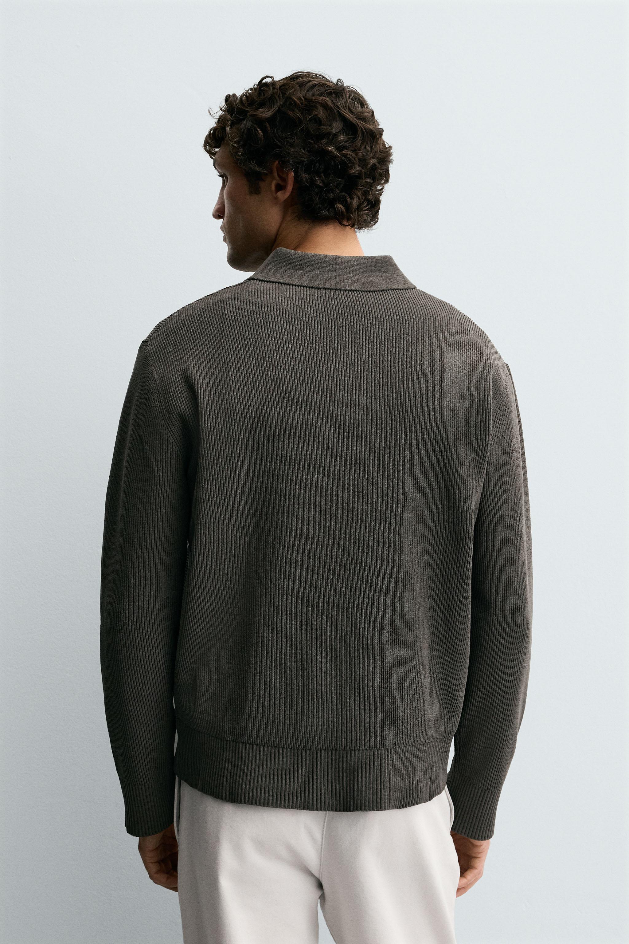 Zara CHENILLE KNIT POLO SHIRT - thumbnail 3 of 8