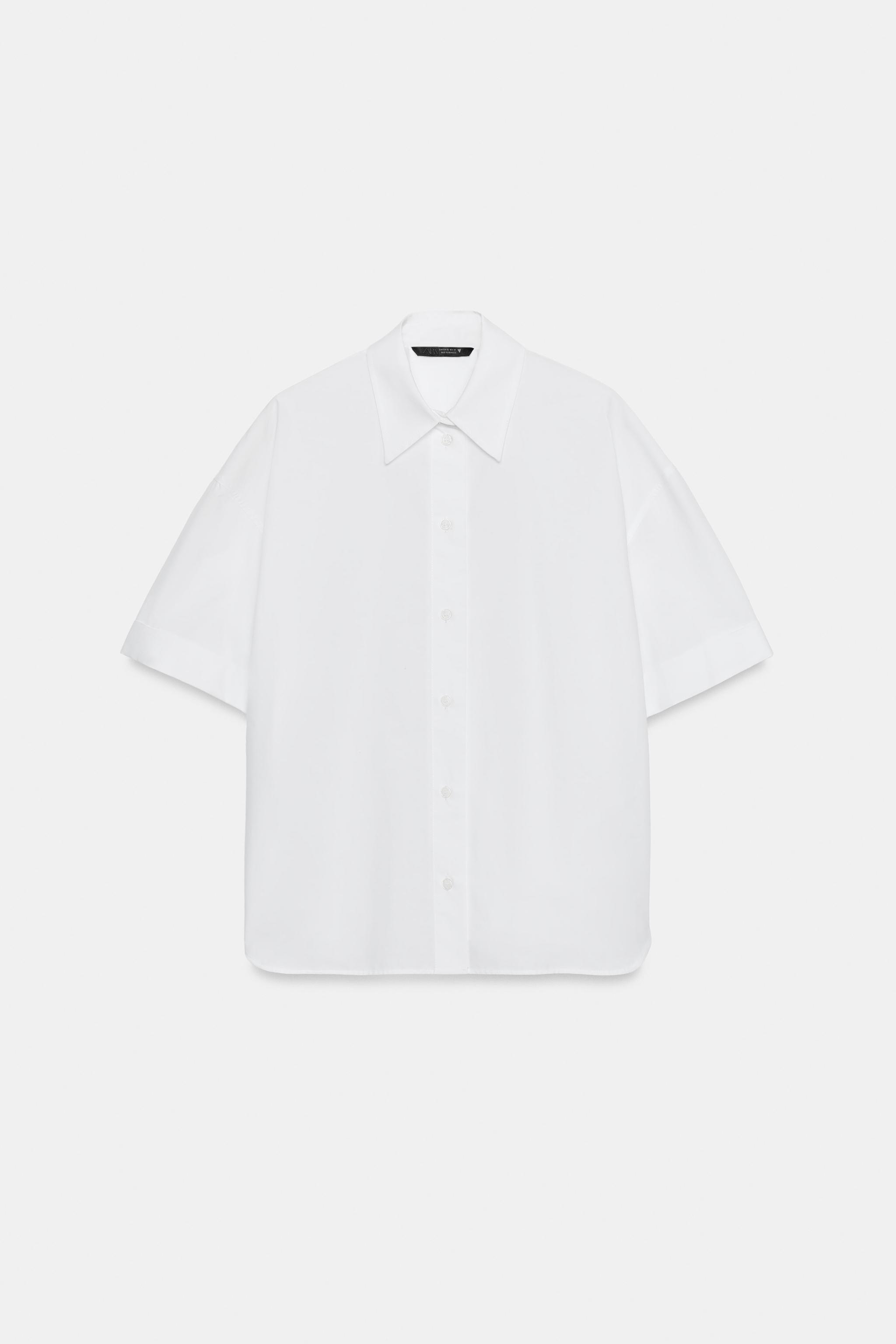 Женские рубашки Zara OVERSIZED POPLIN SHIRT — фото 5