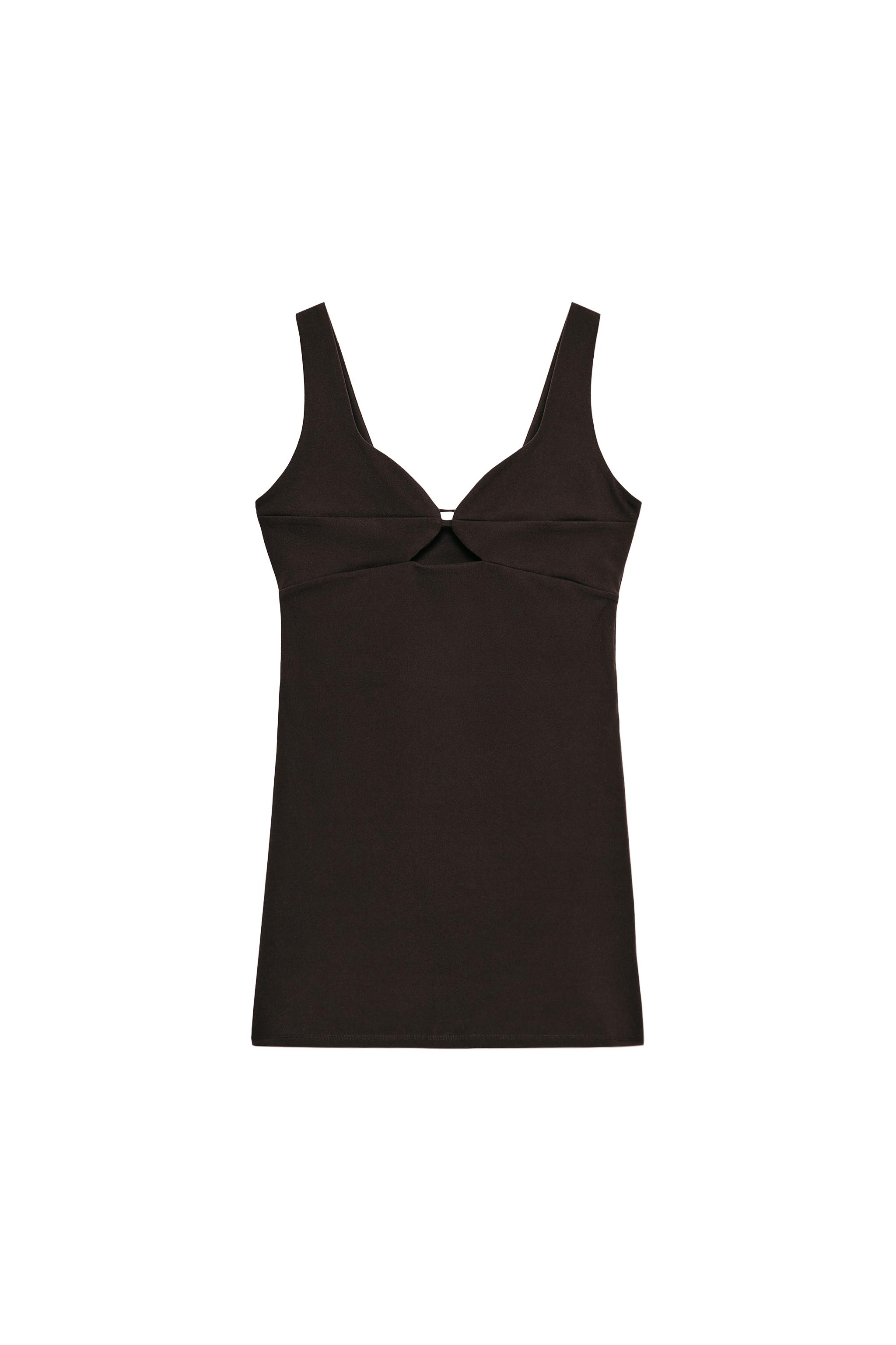 カットアウトショート丈ワンピース - ブラウン | ZARA Japan / 日本