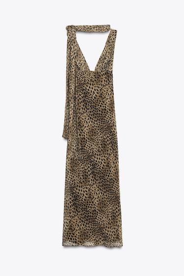 ANIMAL PRINT FOULARD DRESS - Leopard by Zara - Image 6