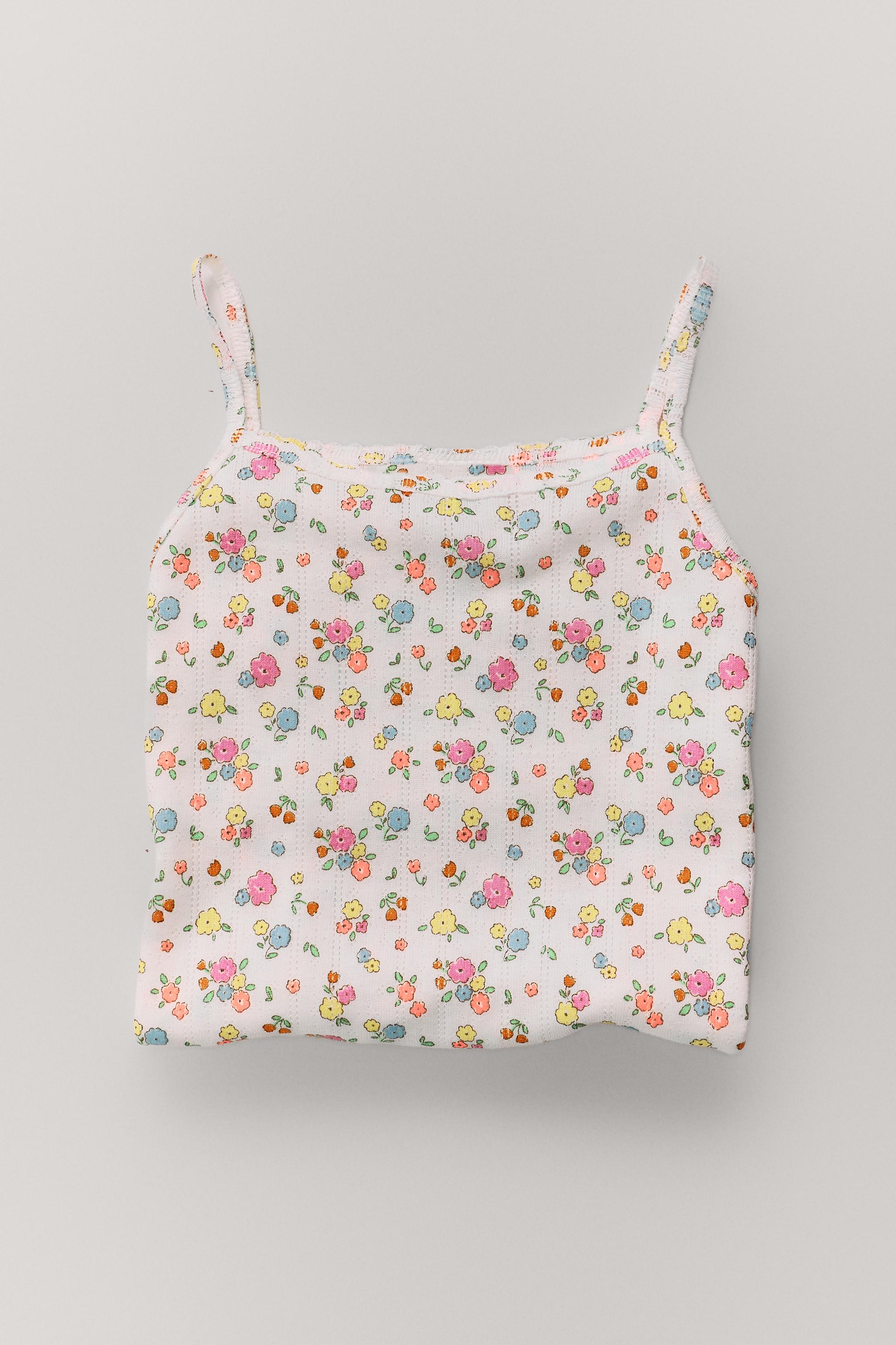 6-14 YEARS/ FLORAL PRINT NIGHTDRESS — Ecru