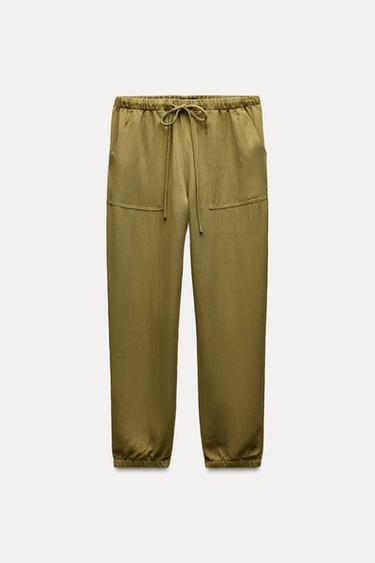 LOOSE FIT JOGGERS - mid khaki by Zara