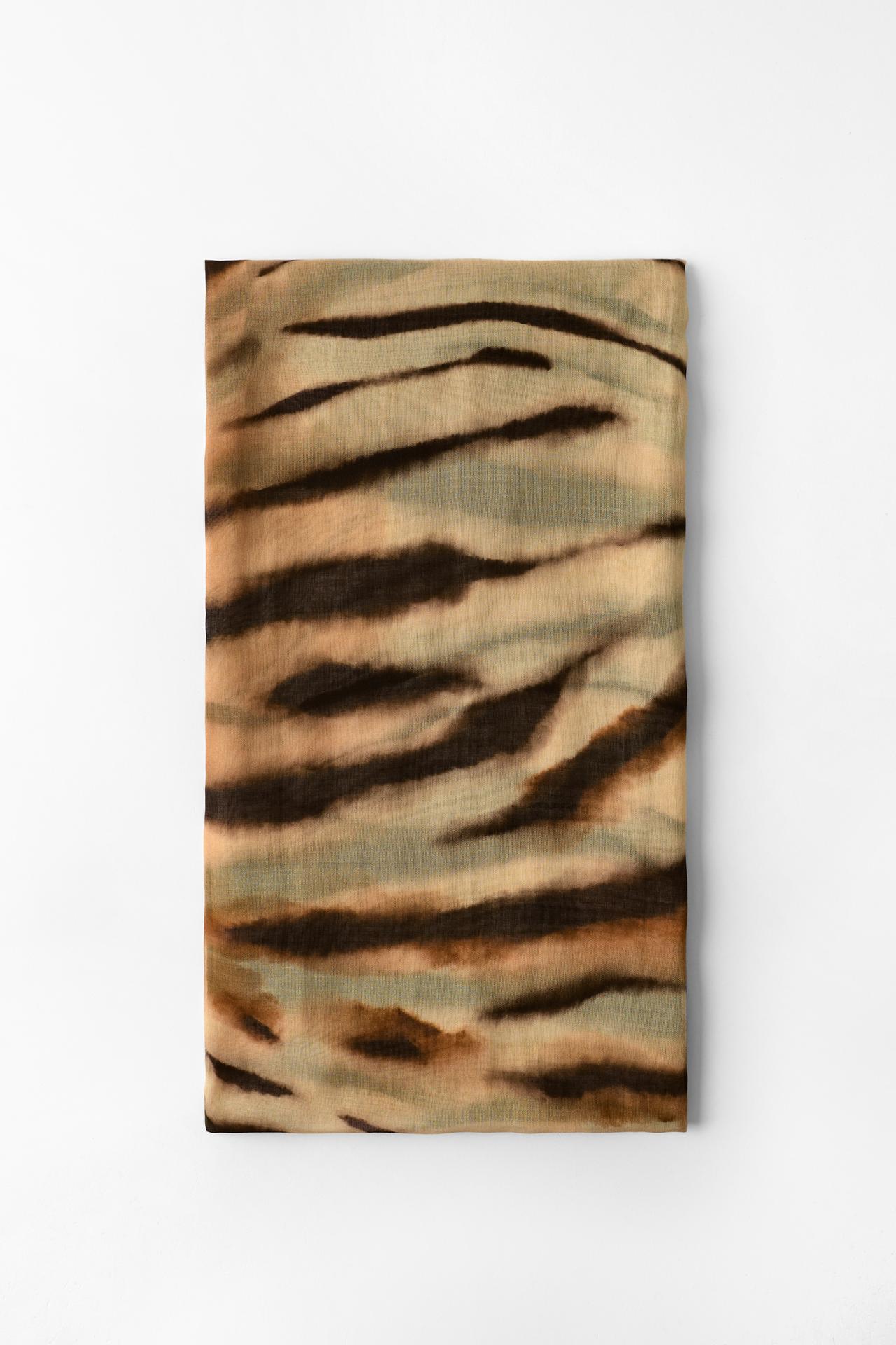 ANIMAL PRINT MODAL SILK SCARF — Sand