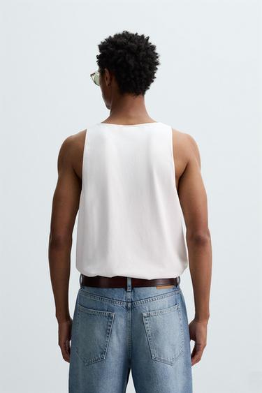 RELAXED FIT TANK TOP - White by Zara - Image 2