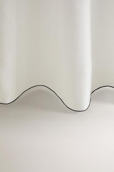 LINEN AND COTTON SHOWER CURTAIN WITH OVERLOCK - Blues by Zara - Image 4