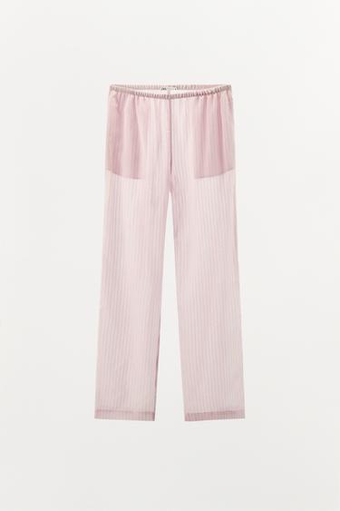STRIPED PYJAMA TROUSERS - Pink by Zara