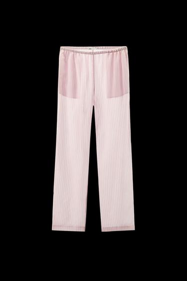 Zara STRIPED PAJAMA PANTS - Pink - Image 0