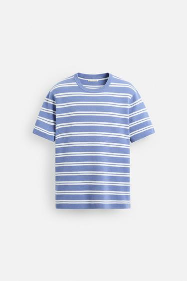 RELAXED FIT KNIT T-SHIRT - striped by Zara