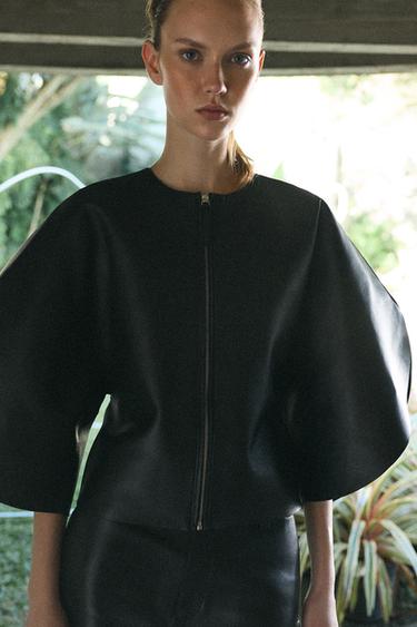TOP PIEL CREMALLERA ZW COLLECTION LIMITED EDITION - Negro de Zara