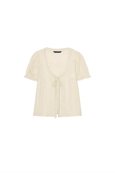 EMBROIDERED GAUZE SHIRT