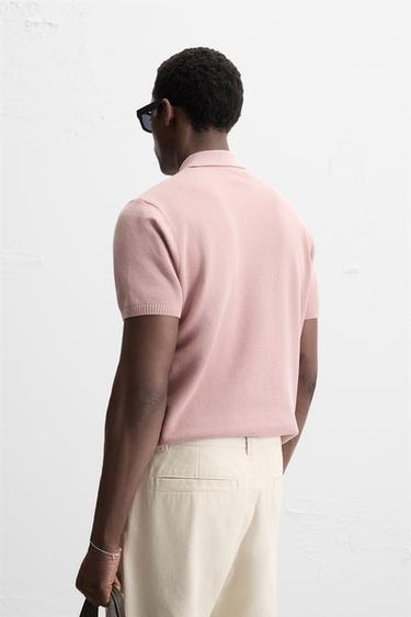POLO EN MAILLE À TEXTURE - Rose de Zara - Image 2