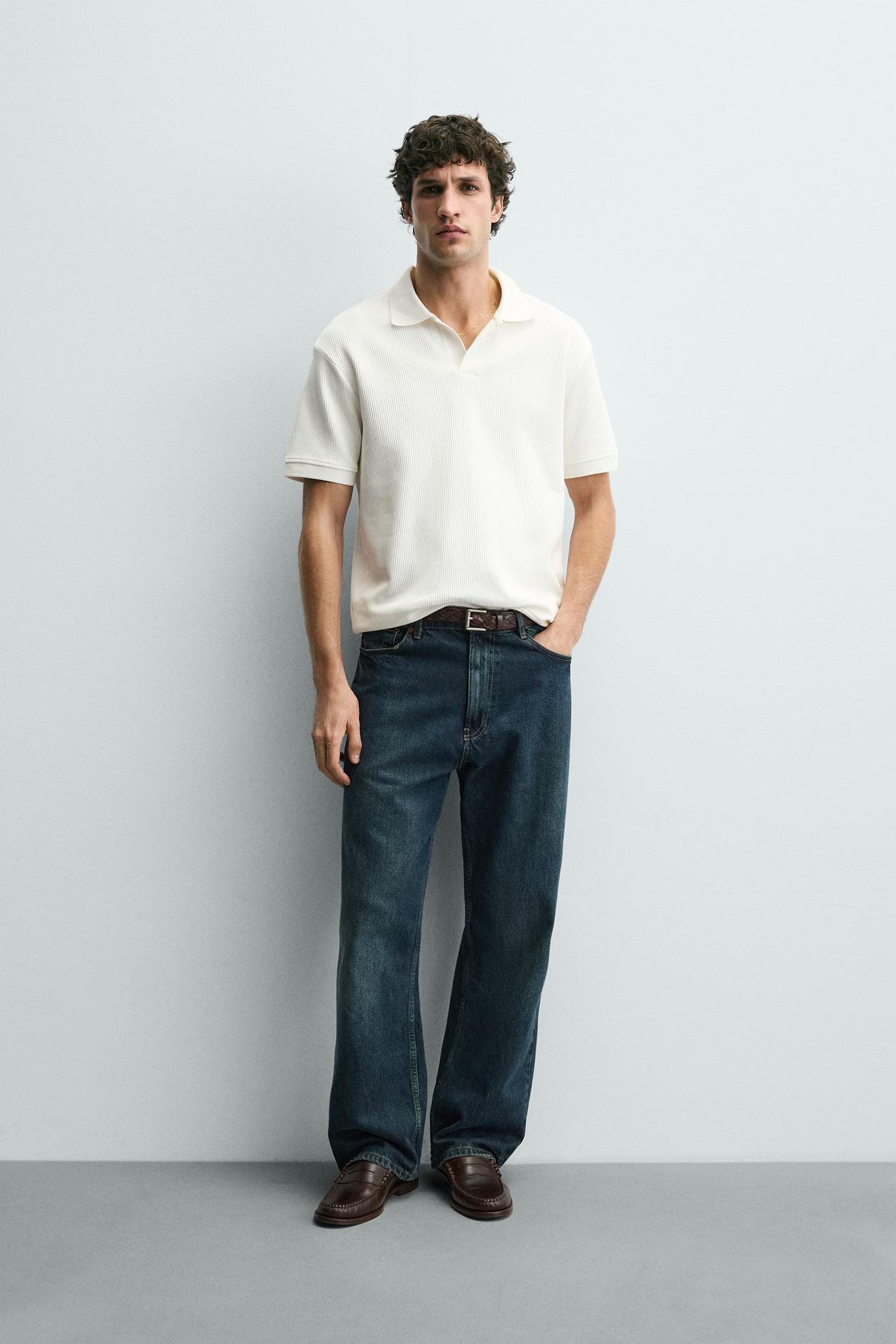 ZARA VERTICAL TEXTURED POLO