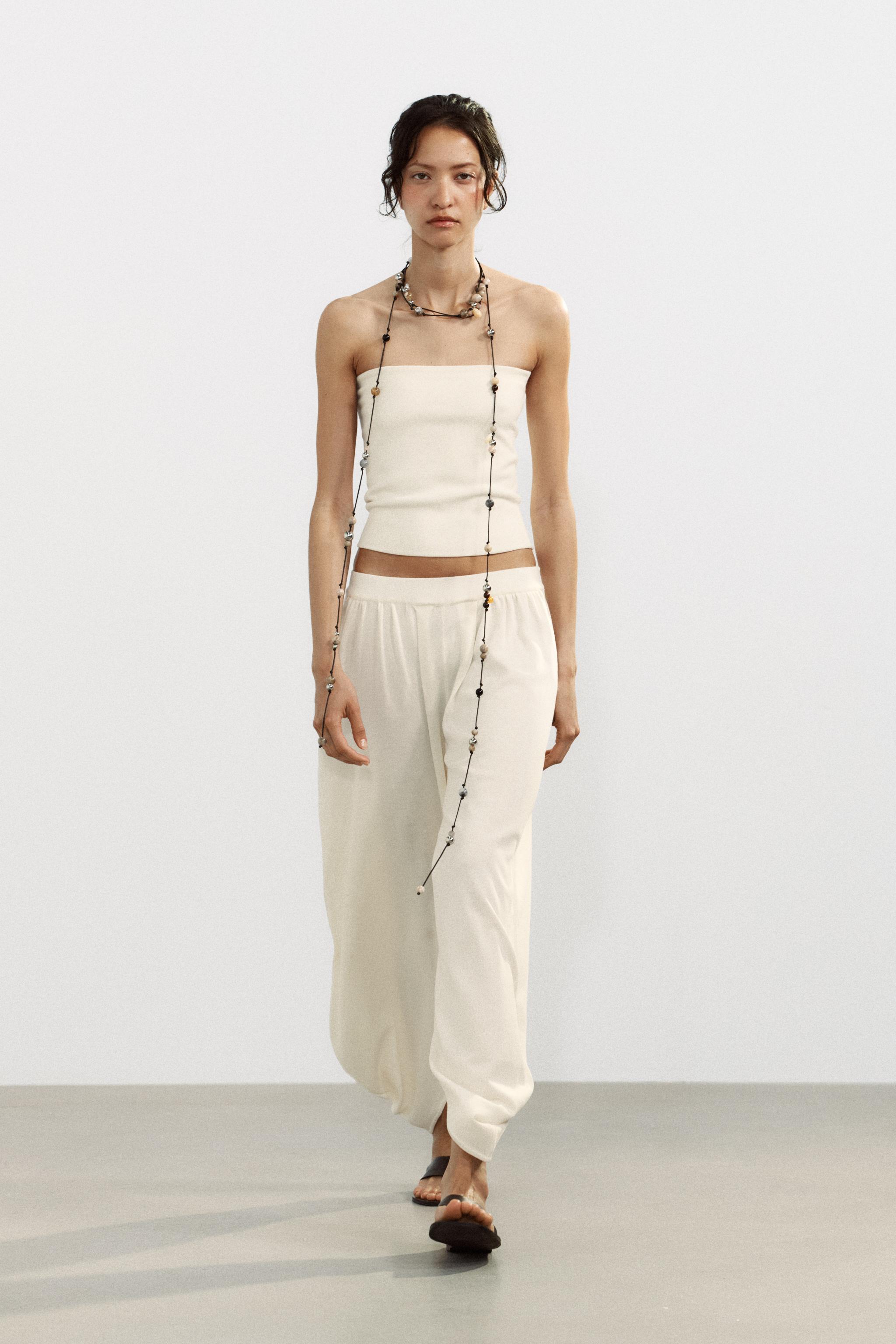 KNIT BANDEAU CROP TOP