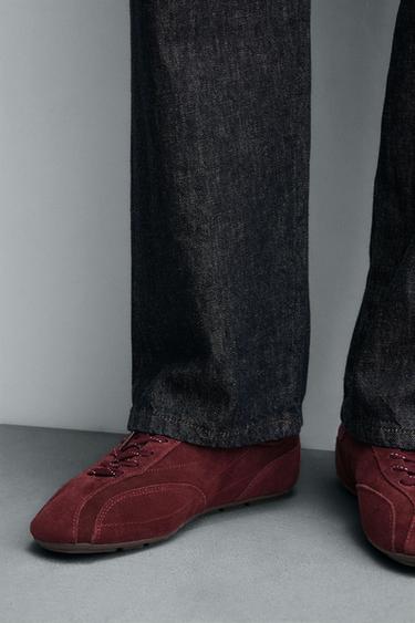 CHAUSSURES EN CUIR À SEMELLE ULTRAFINE - Bordeaux de Zara - Image 2