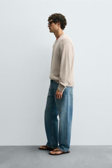 PULL COUPE DÉCONTRACTÉE STRUCTURÉ - Écru de Zara - Image 3