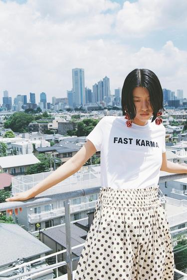 テキストTシャツホワイトZaraのテキストTシャツ - ホワイト 