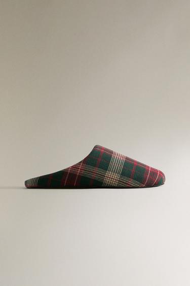 CHAUSSONS CHAUDS CARREAUX - Vert de Zara - Image 1