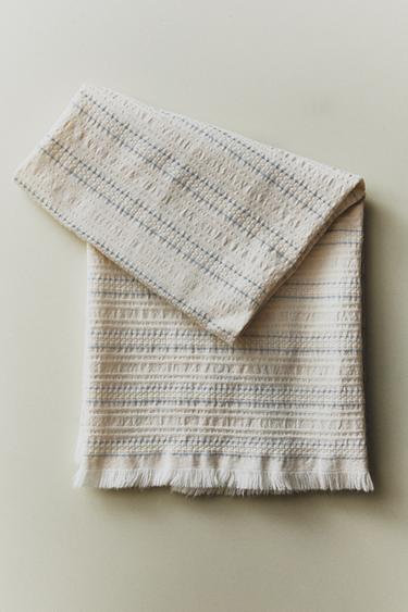 WAFFLE-KNIT TEA TOWEL - Blue by Zara - Image 4