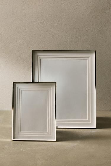 METAL PHOTO FRAME WITH LAYERED PASSE-PARTOUT - Silver by Zara - Image 1