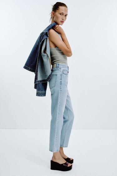 JEAN Z.01 MOM FIT CONFORT TAILLE HAUTE - Bleu clair de Zara