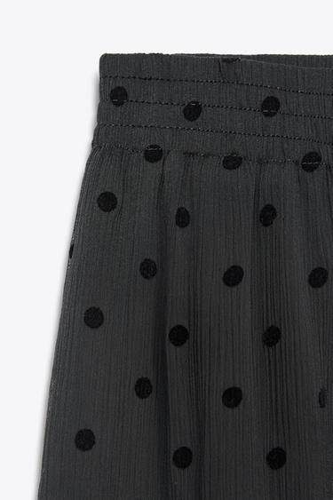 Zara POLKA DOT BALLOON PANTS - Black