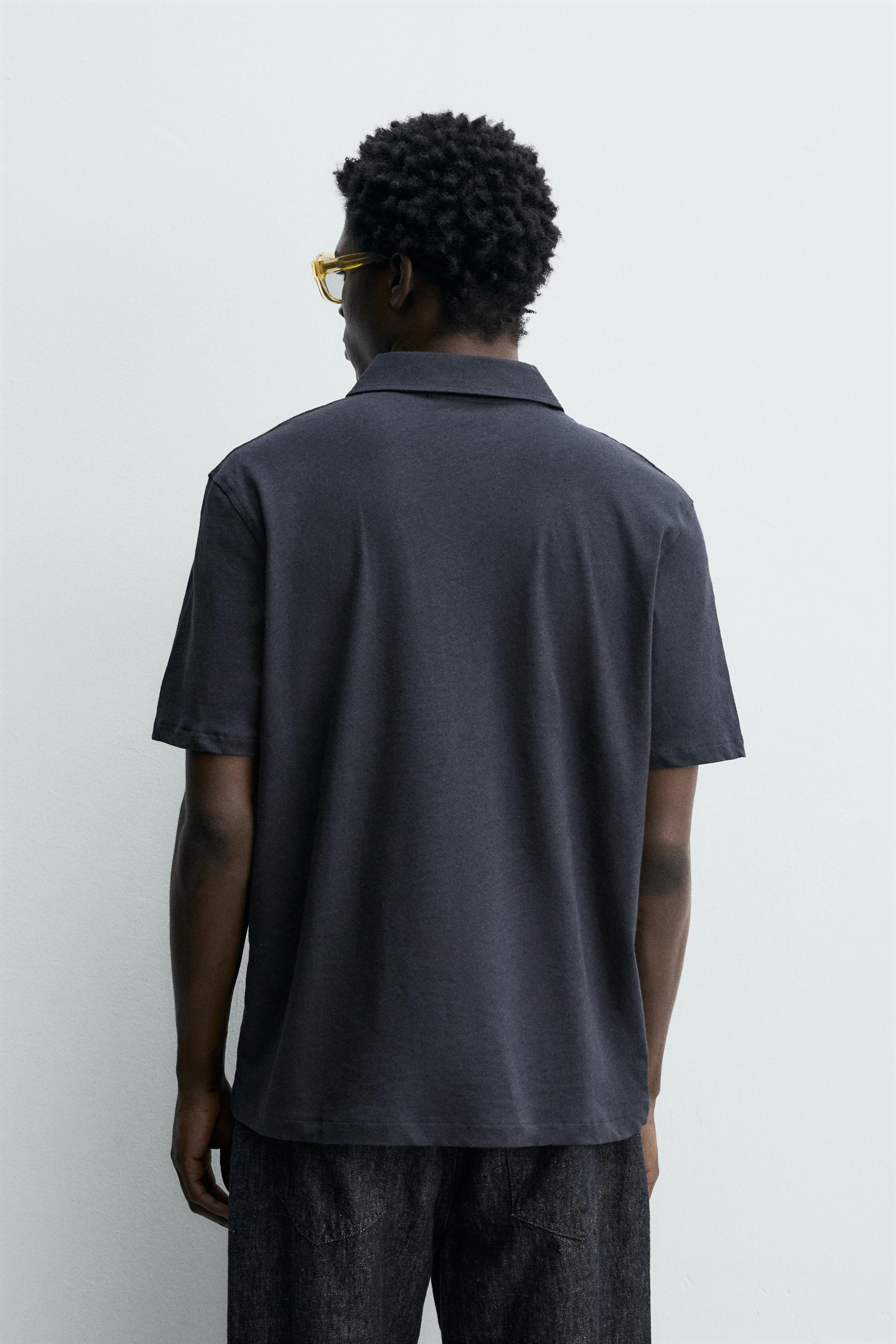 REGULAR FIT COTTON-LINEN POLO