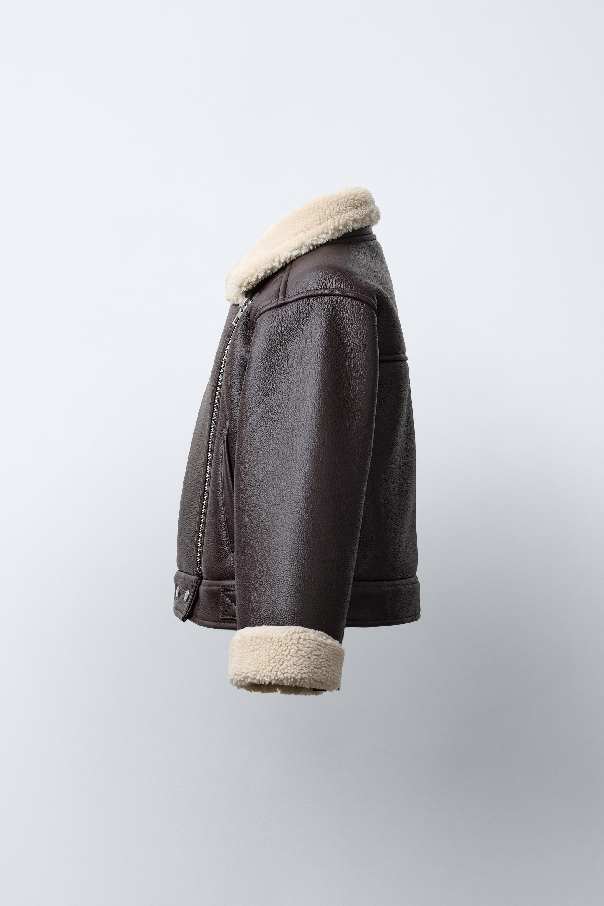 ダブルフェイスバイカージャケット - ブラウン | ZARA Japan / 日本