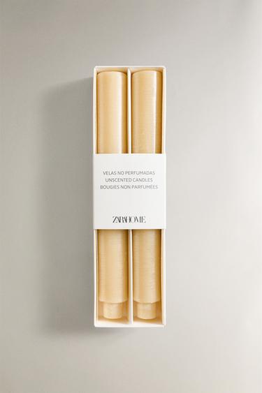 PACK OF STRAIGHT DECORATIVE CANDLES (PACK OF 2) - Vanilla by Zara - Image 4
