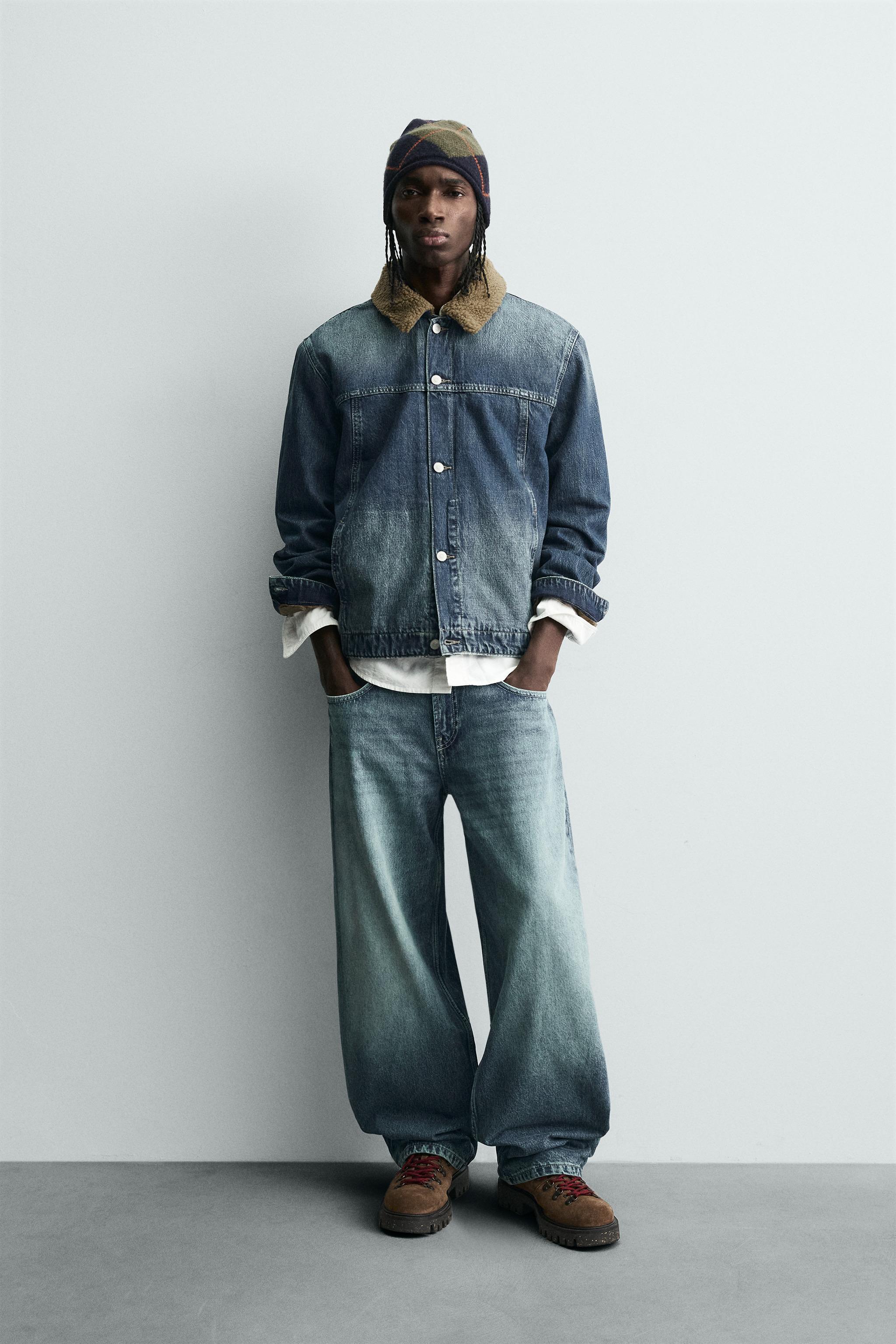 ジャケット・アウター meer. COLLAR RUFFLES DENIM JACKET /BLE DOUBLE-FACED DENIM JACKET - Mid-blue | ZARA South Africa