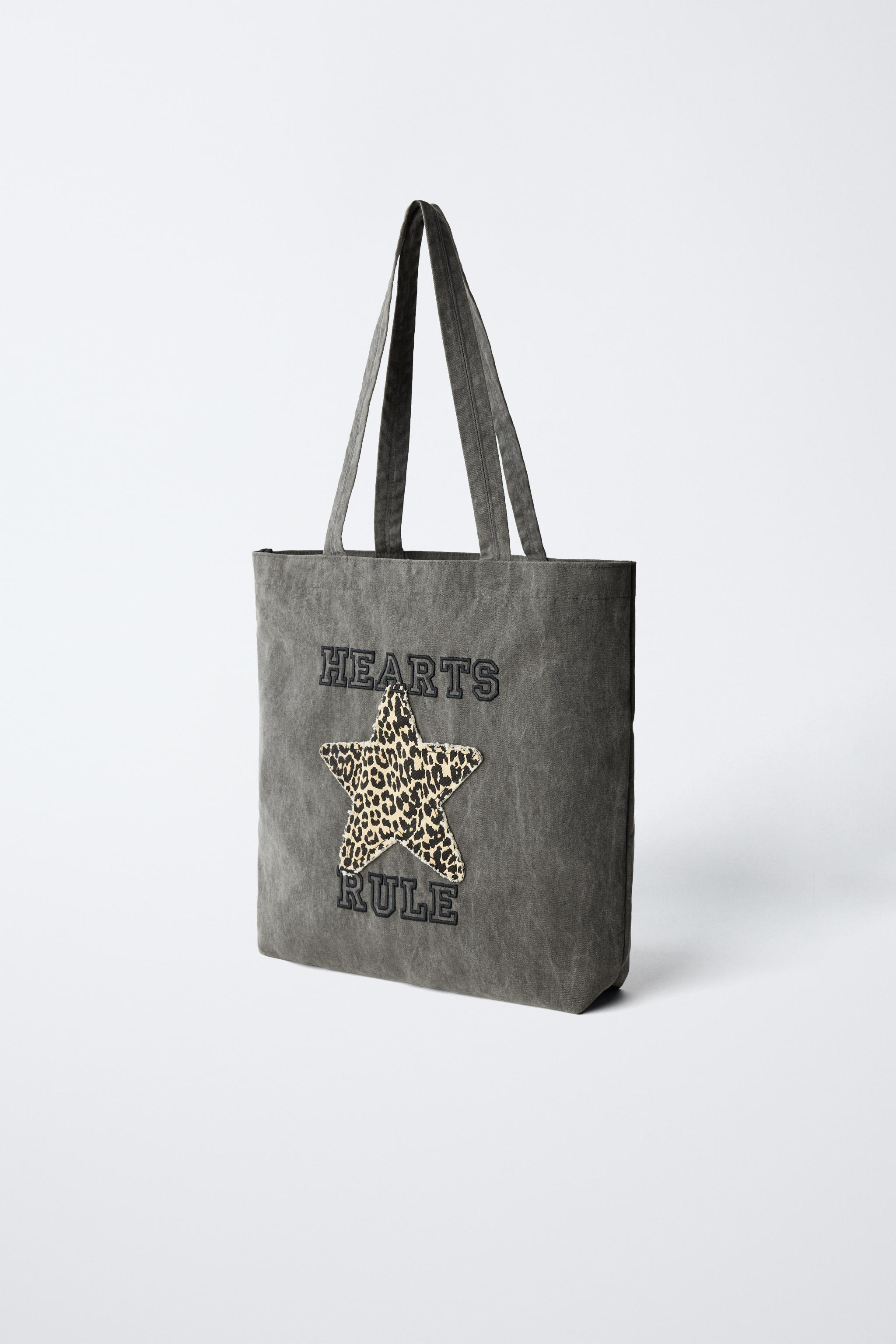 SAC SHOPPER EN DENIM AVEC ÉTOILE