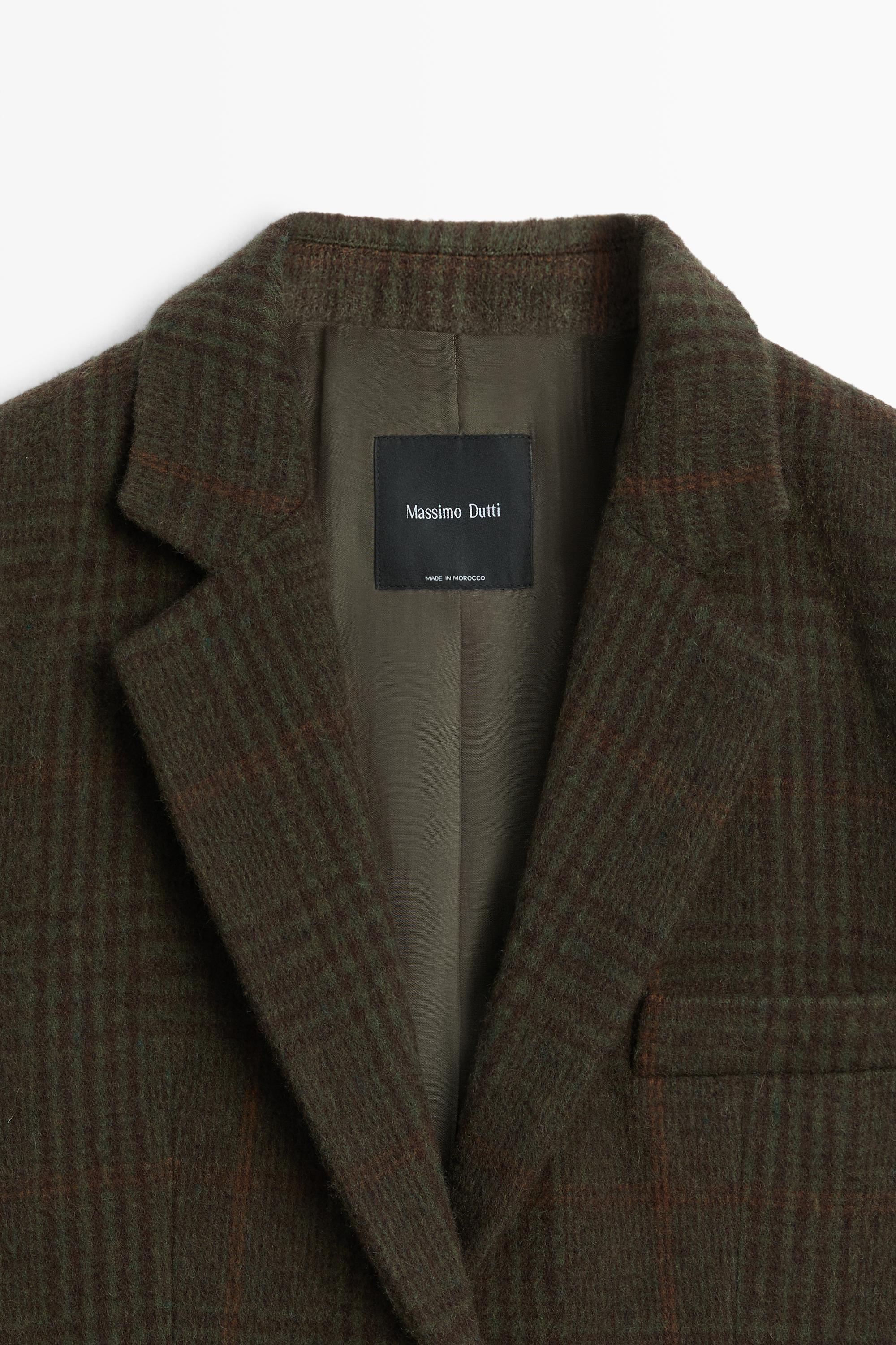 Blazer à carreaux en mélange de laine