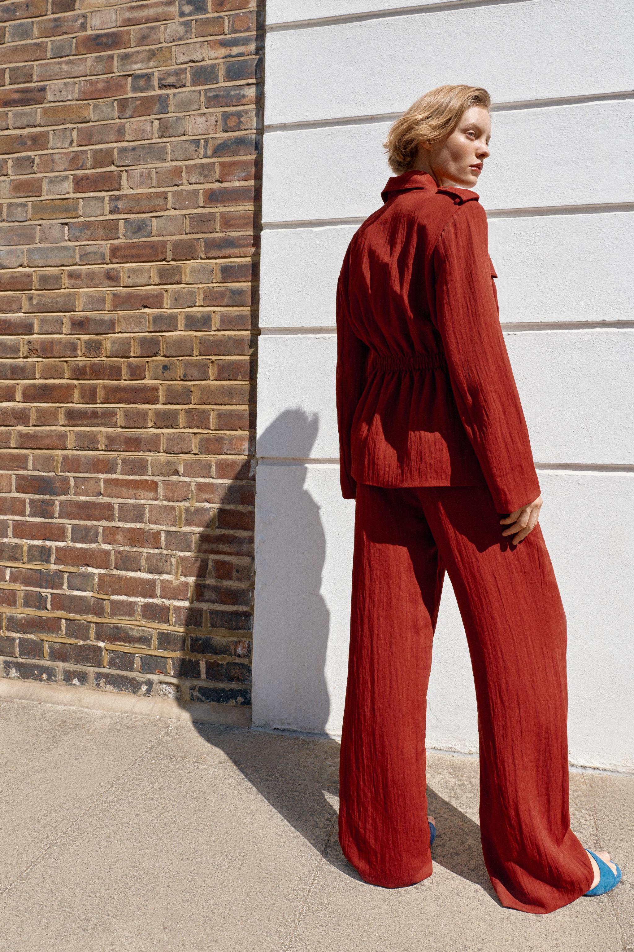 Женские брюки Zara WIDE-LEG FLOWY TROUSERS — фото 5