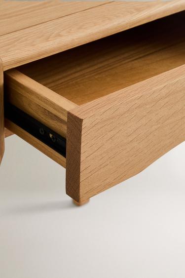 OAK BEDSIDE TABLE WITH DRAWER - Light beige by Zara - Image 4