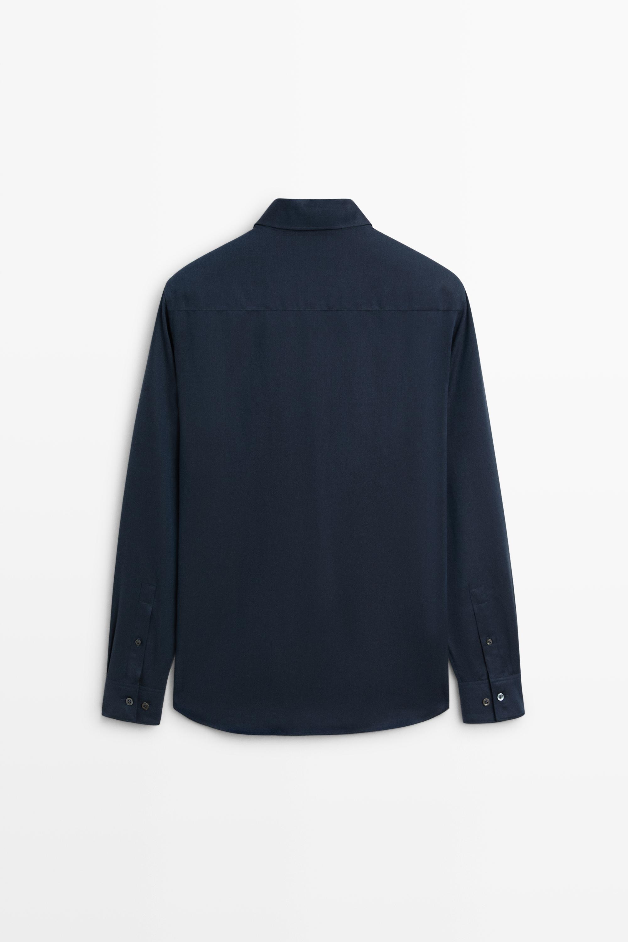 Chemise regular fit en mélange de coton