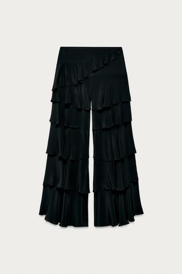 PANTALON À VOLANTS MARISA BERENSON X ZARA - Noir de Zara - Image 1
