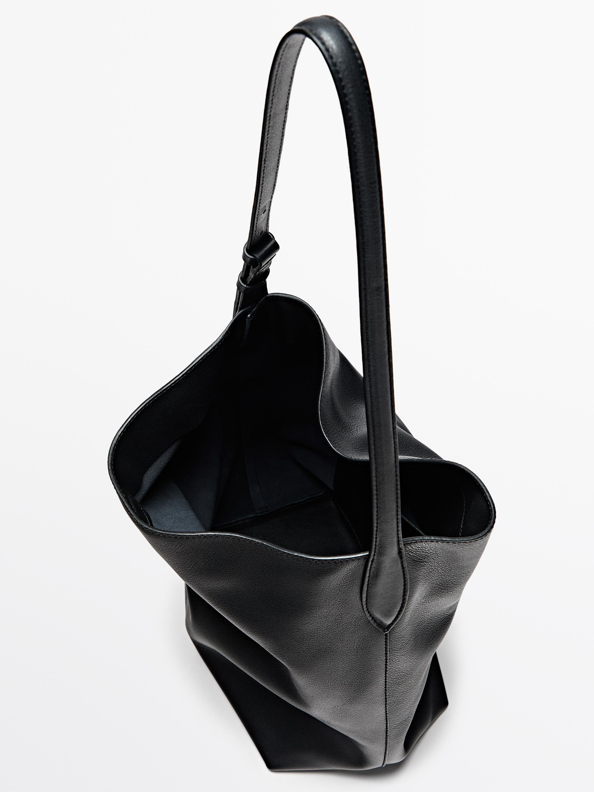 Nappa leather bucket bag