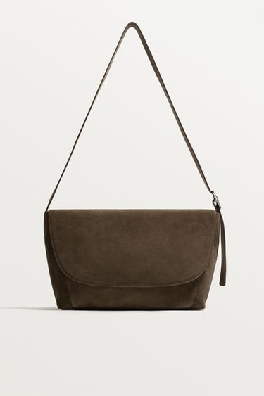 LIMITED EDITION LEATHER CROSSBODY BAG - Brown by Zara