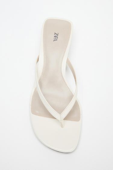 SANDÁLIA KITTEN COURO - Branco da Zara