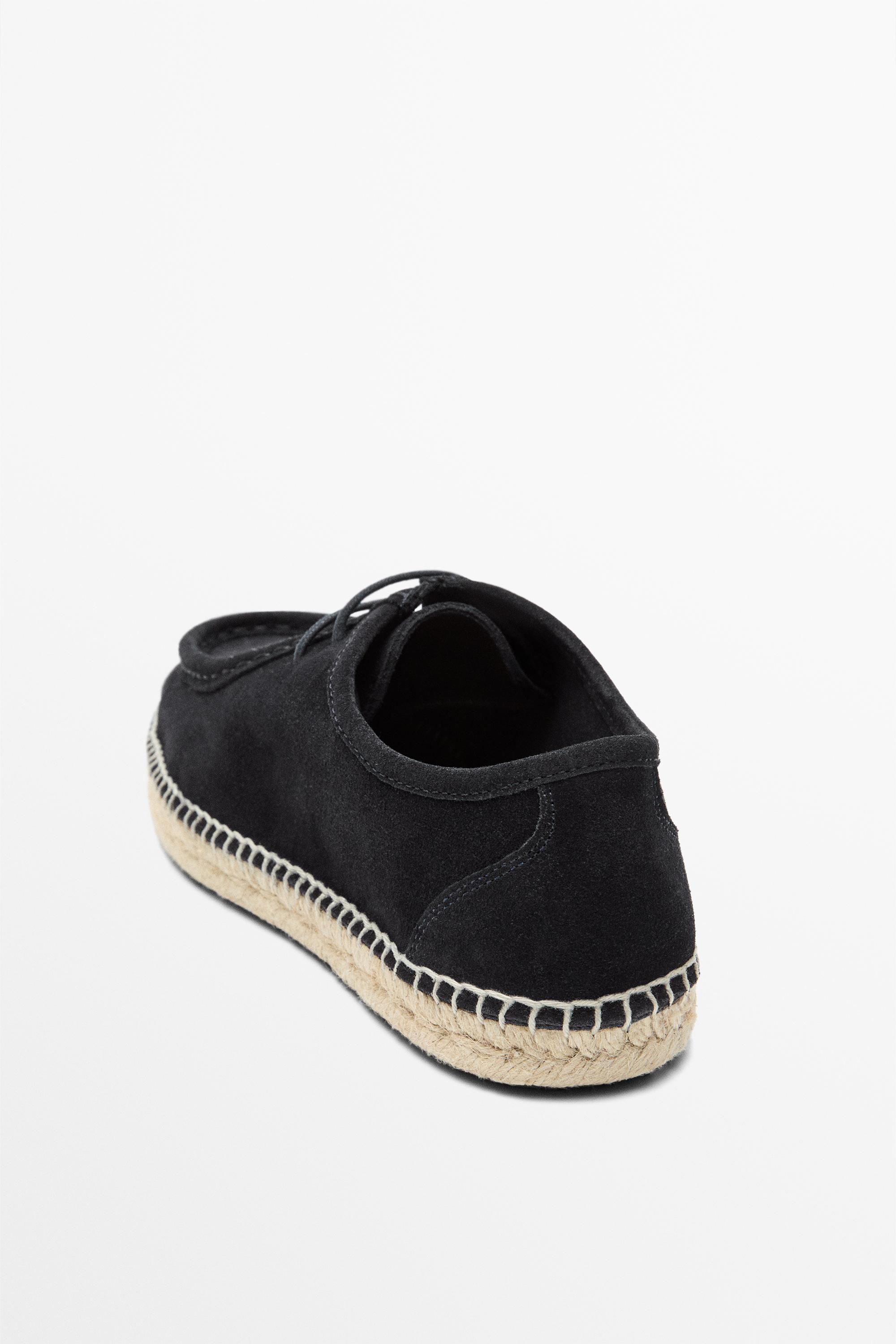 Chaussure jute ganse croûte de cuir